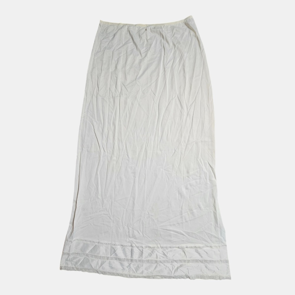Vintage Sears Lace Trim Half Slip Skirt M Anti Cling Nylon Lingerie Coquette 80s